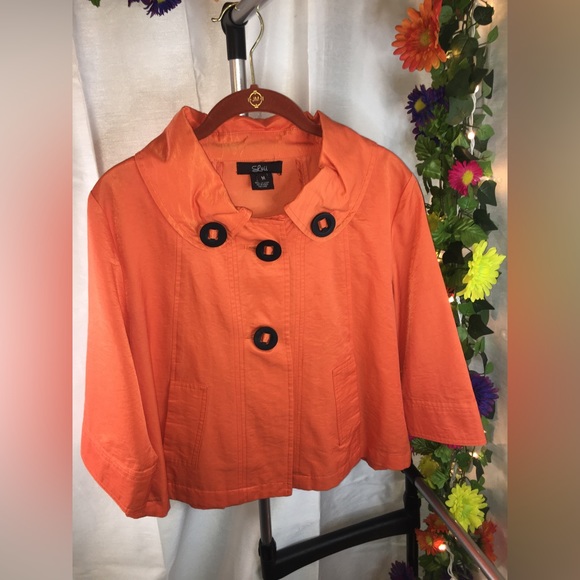 Luii | Women’s Orange Peacoat Jacket - Picture 1 of 11